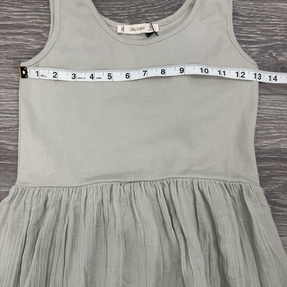 Salty Lemon Sage Green Sleeveless Tiered Midi Dress NWT Size Medium - Picture 8 of 10